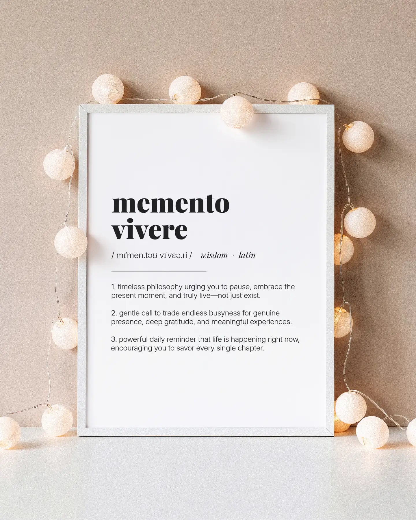Definition Poster of Memento<br />Vivere on Gallery White background