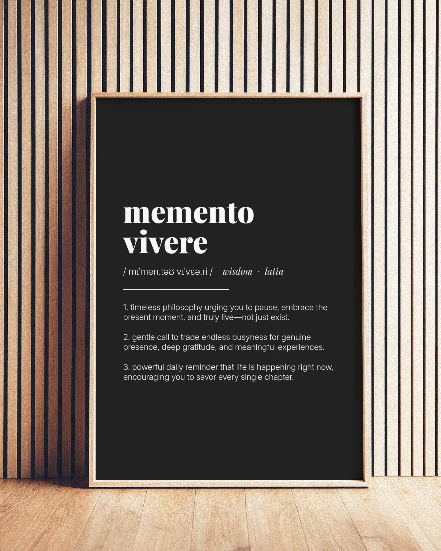 Definition Poster of Memento<br />Vivere on Midnight Ink background