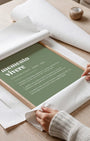 Definition Poster of Memento<br />Vivere on Sage Green background