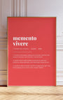Definition Poster of Memento<br />Vivere on Strawberry background