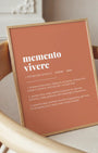 Definition Poster of Memento<br />Vivere on Terracotta background