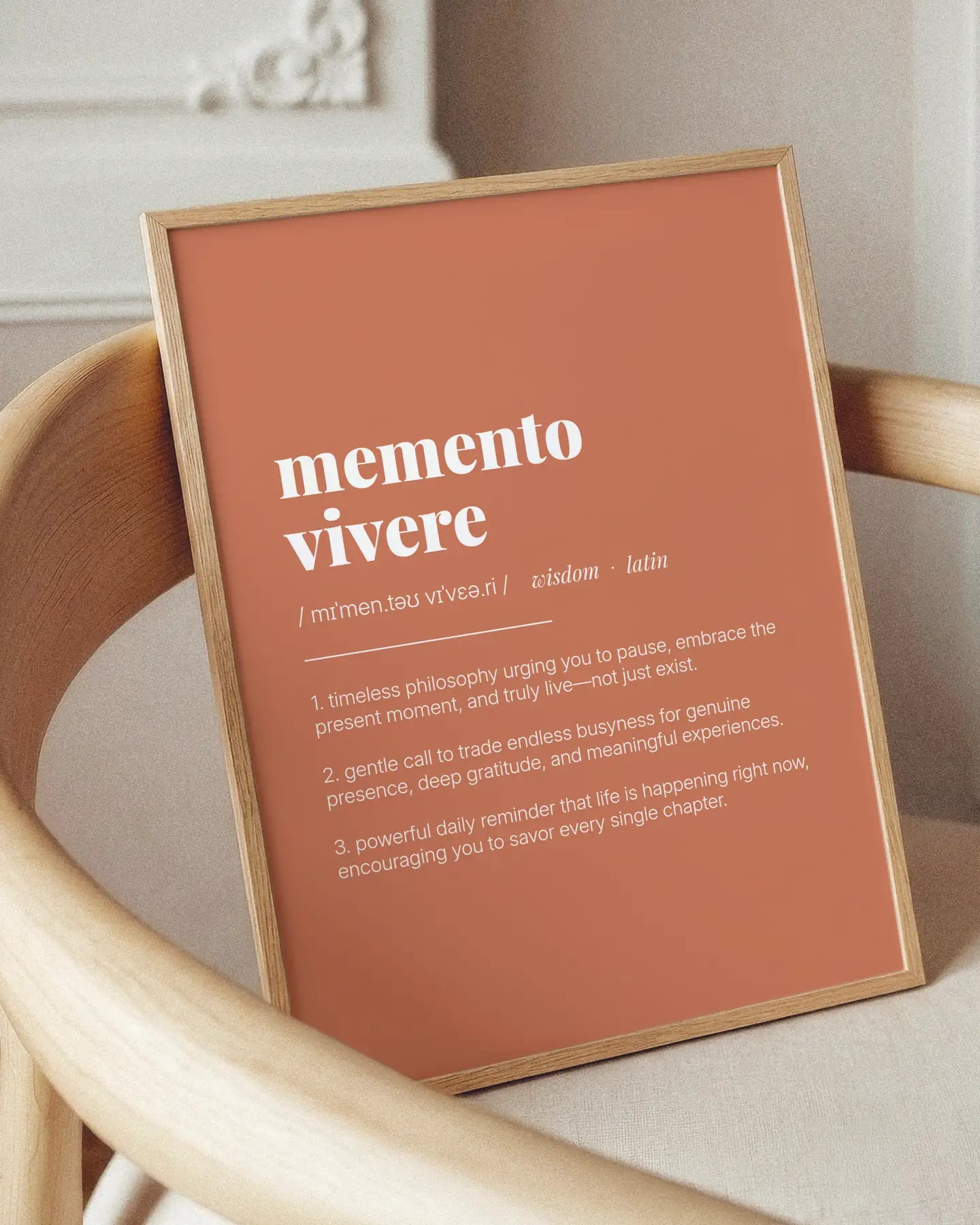 Definition Poster of Memento<br />Vivere on Terracotta background
