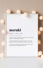 Definition Poster of Meraki on Gallery White background
