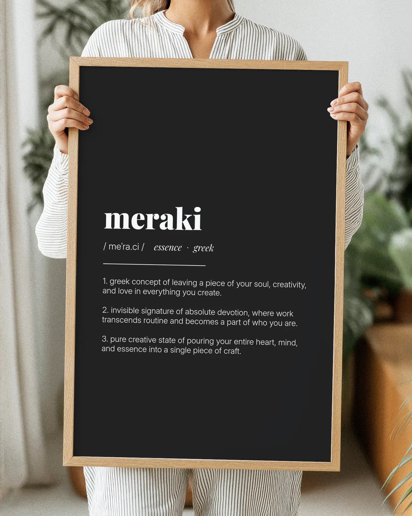 Definition Poster of Meraki on Midnight Ink background
