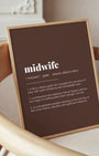 Definition Poster of Midwife on Espresso background
