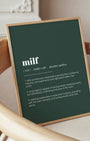 Definition Poster of Milf on Emerald background