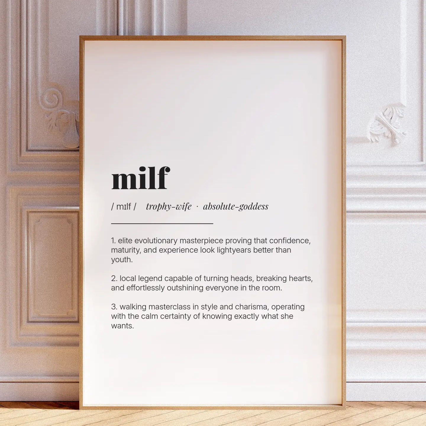 Definition Poster of Milf on Gallery White background