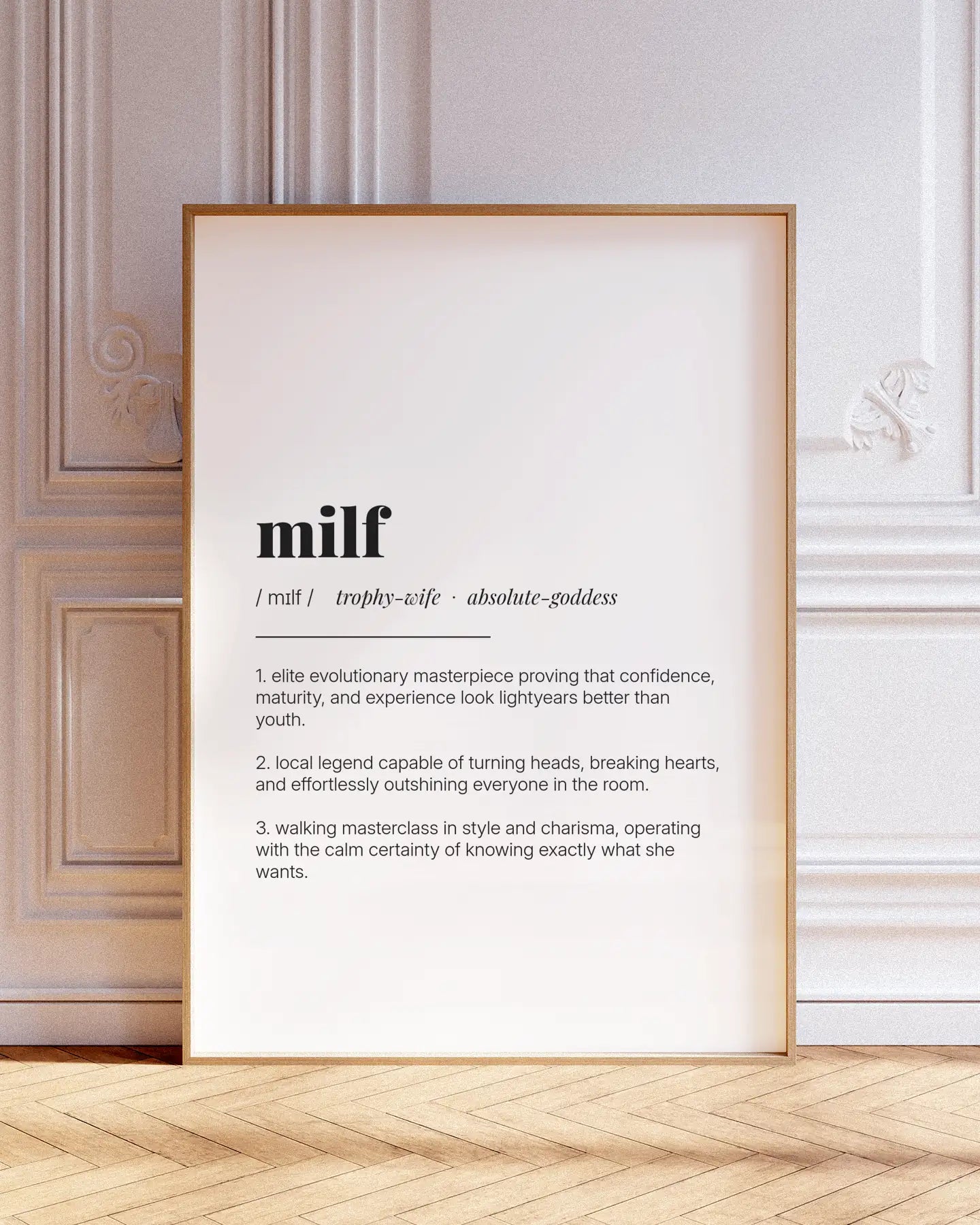 Definition Poster of Milf on Gallery White background