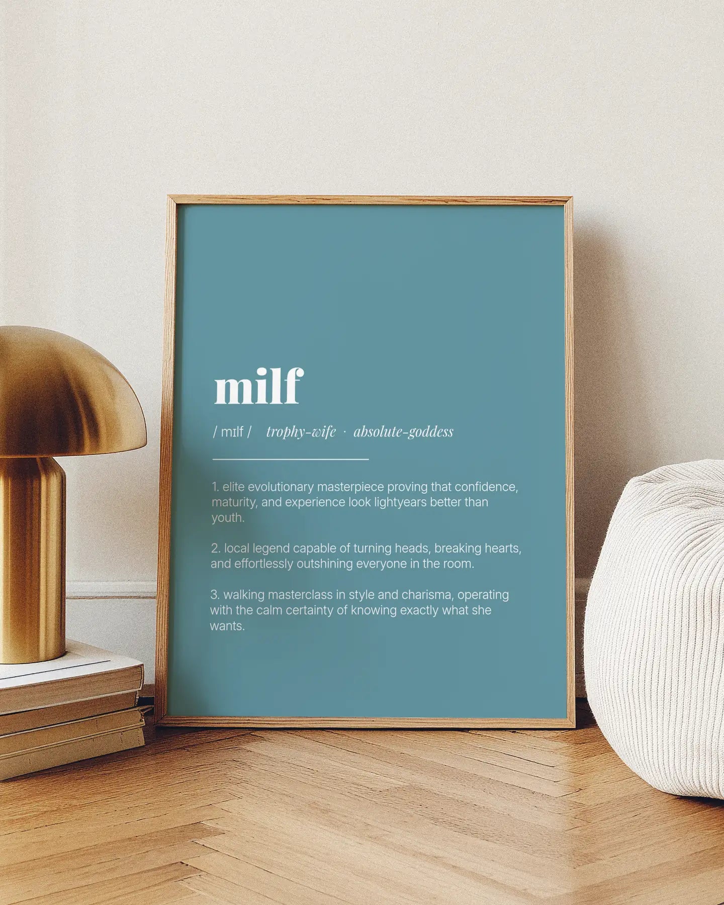 Definition Poster of Milf on Sea Glass background