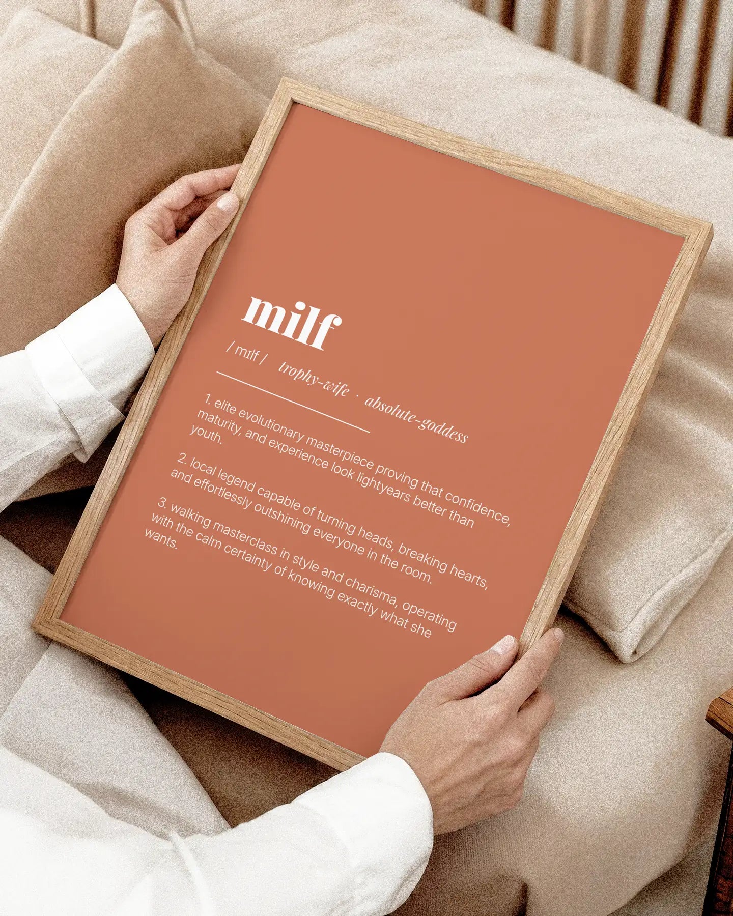 Definition Poster of Milf on Terracotta background
