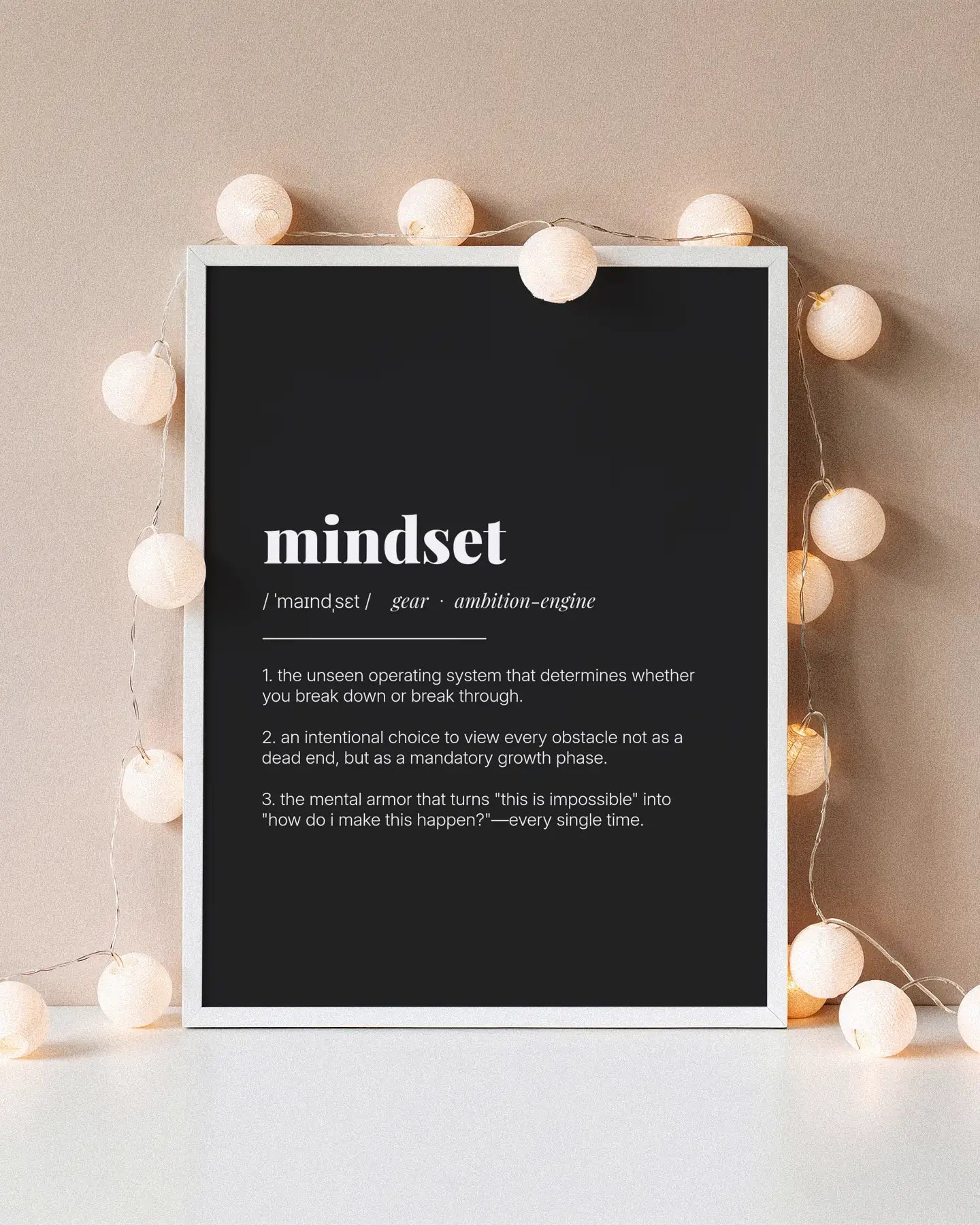 Definition Poster of Mindset on Midnight Ink background