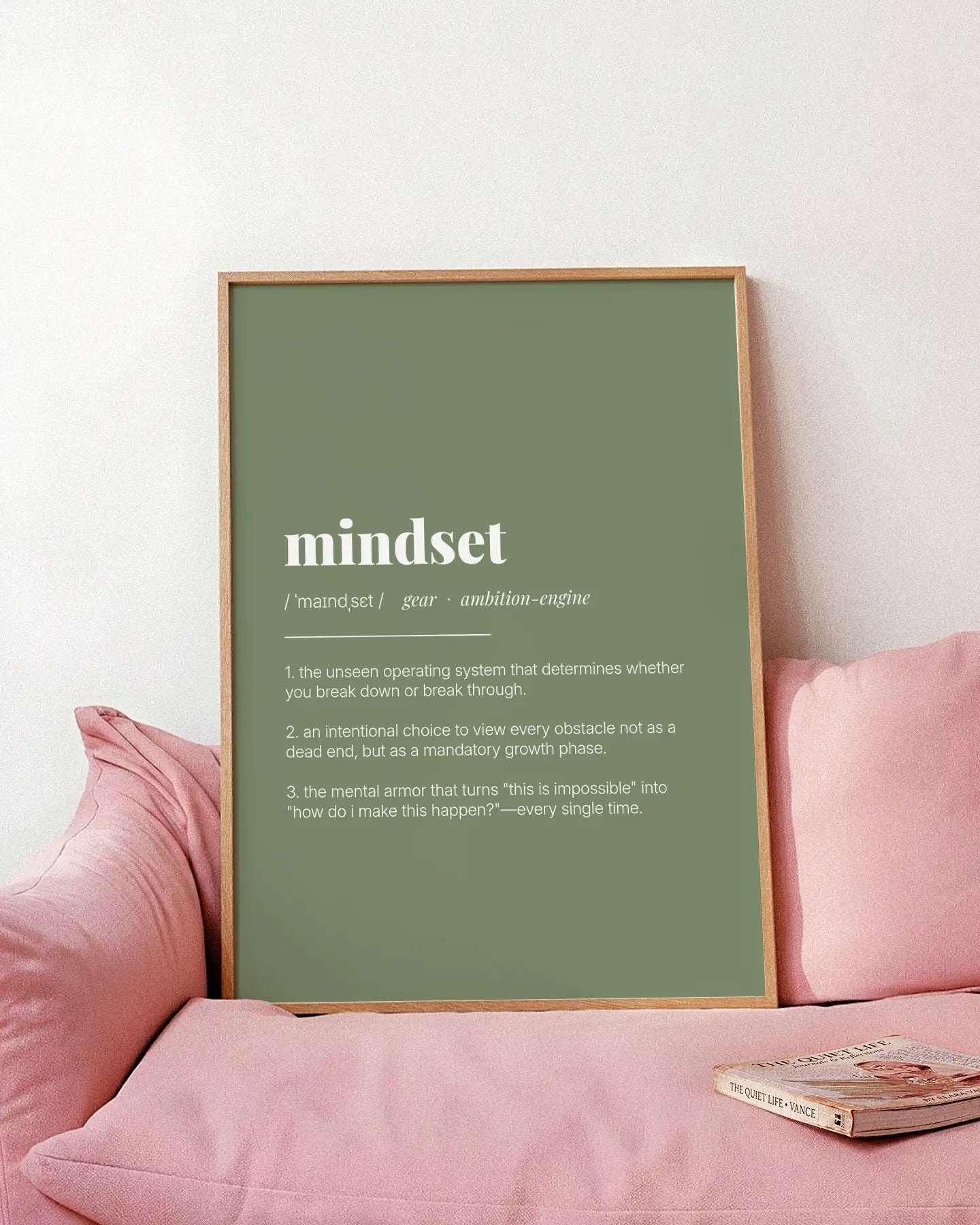 Definition Poster of Mindset on Sage Green background