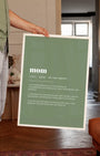 Definition Poster of Mom on Sage Green background