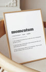 Definition Poster of Momentum on Gallery White background