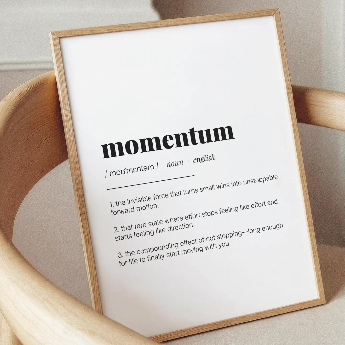 Definition Poster of Momentum on Gallery White background