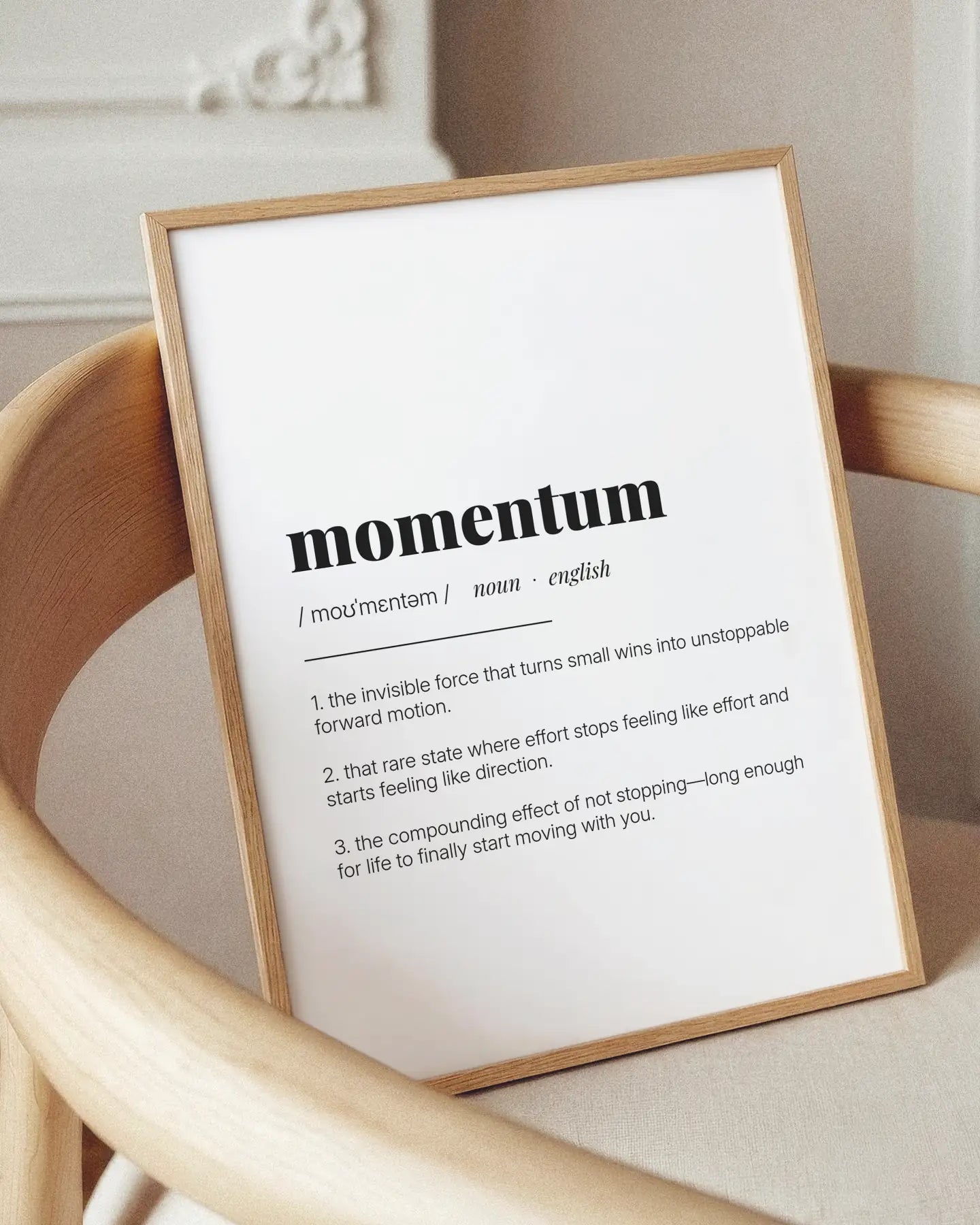 Definition Poster of Momentum on Gallery White background