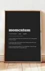 Definition Poster of Momentum on Midnight Ink background