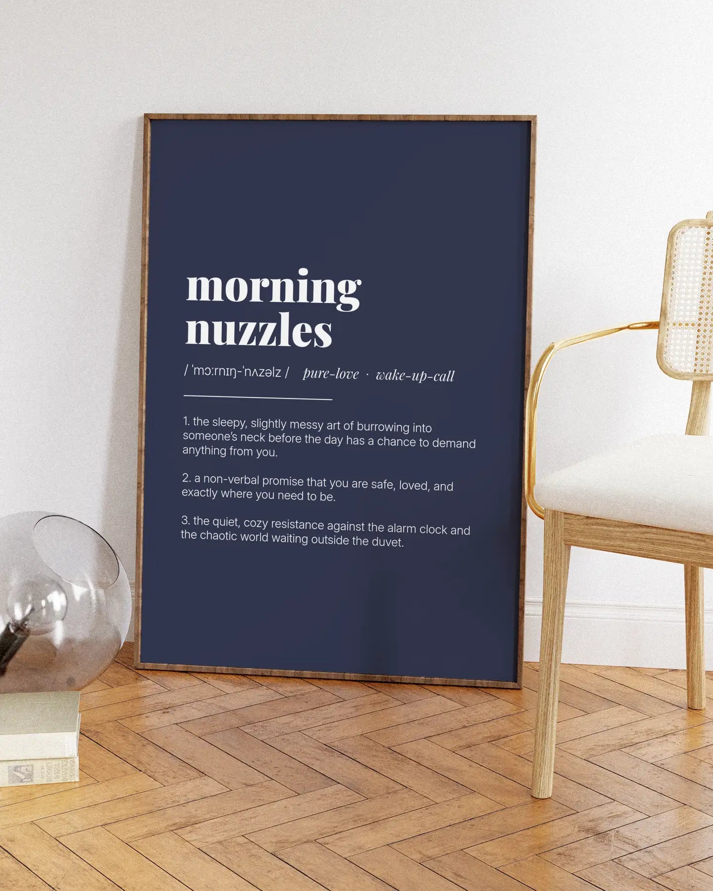 Definition Poster of Morning<br />Nuzzles on Deep Navy background