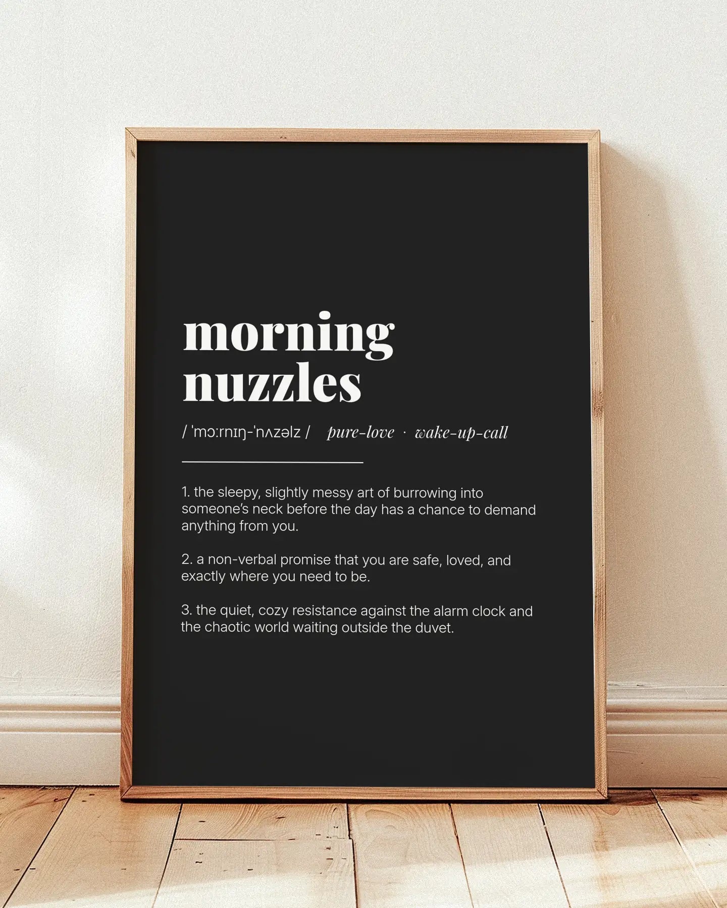 Definition Poster of Morning<br />Nuzzles on Midnight Ink background