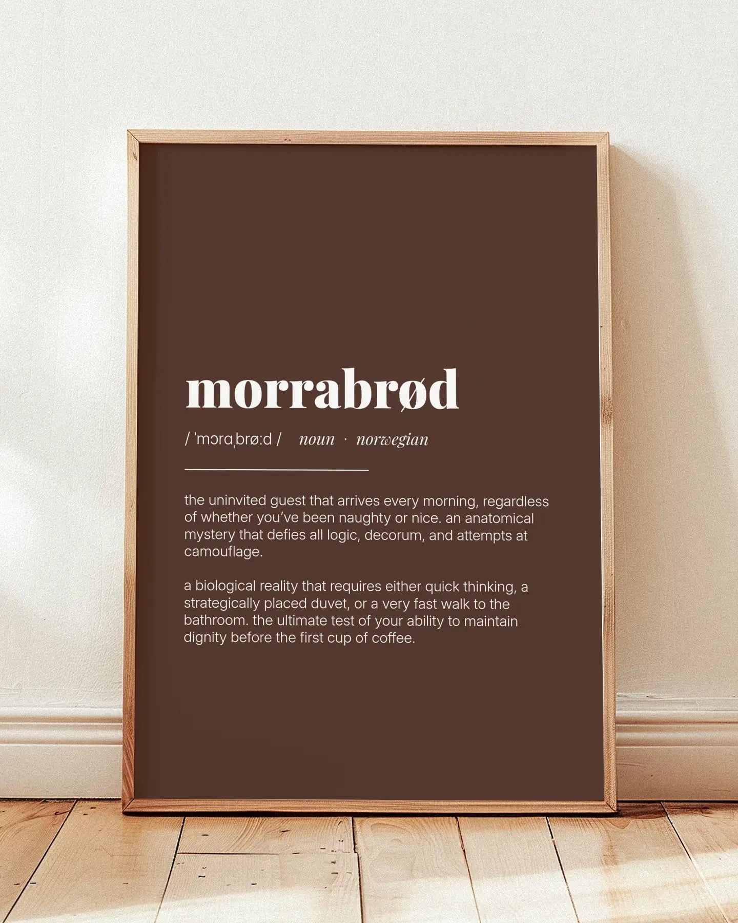Definition Poster of Morrabrød on Espresso background