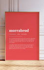 Definition Poster of Morrabrød on Strawberry background