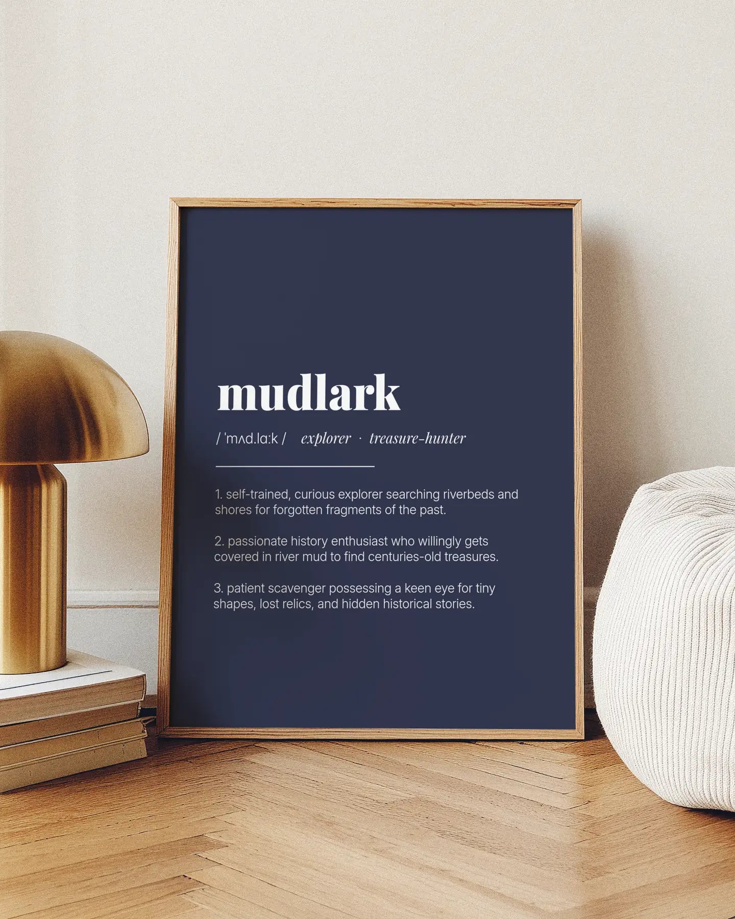 Definition Poster of Mudlark on Deep Navy background
