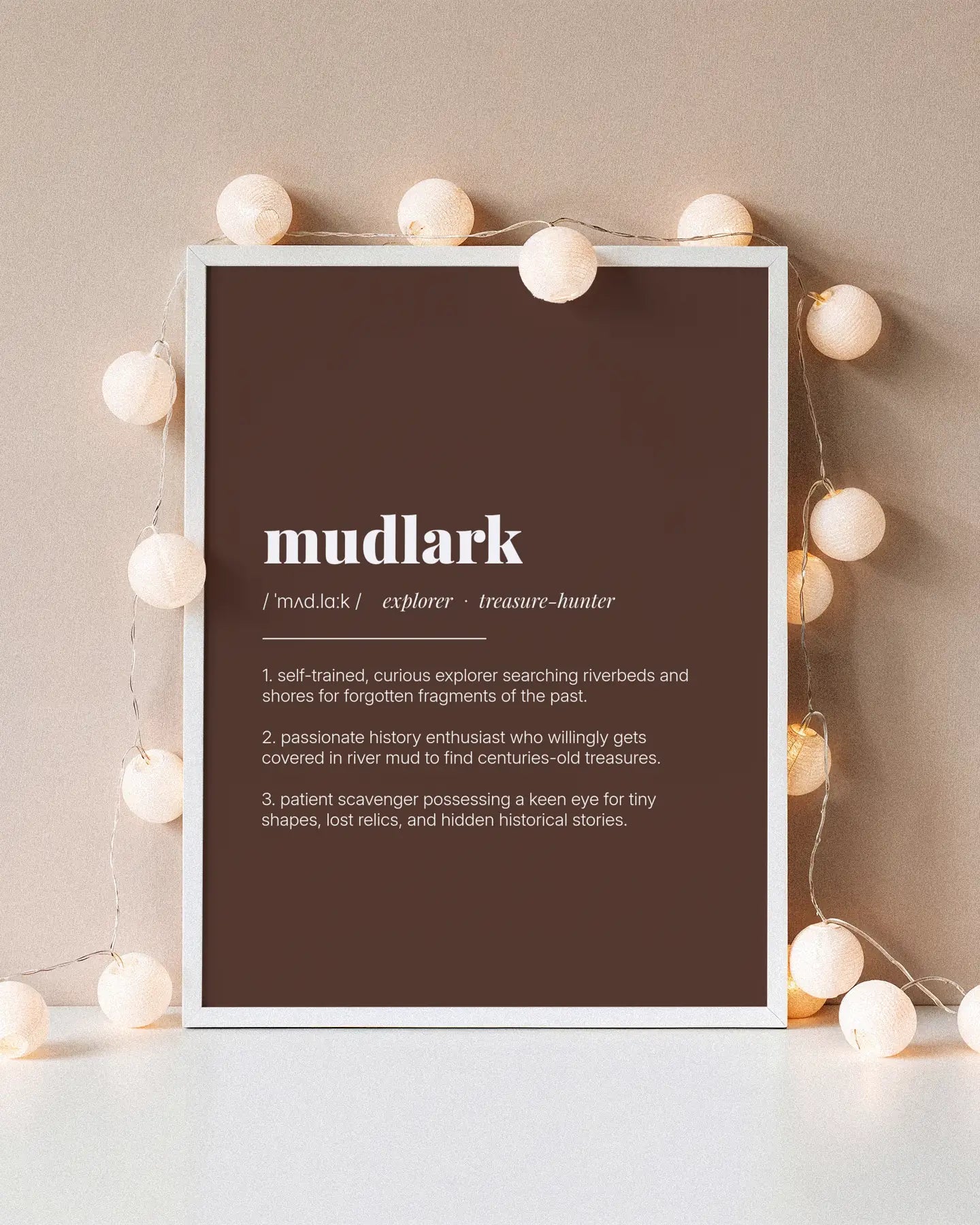 Definition Poster of Mudlark on Espresso background