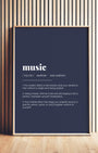 Definition Poster of Music on Deep Navy background