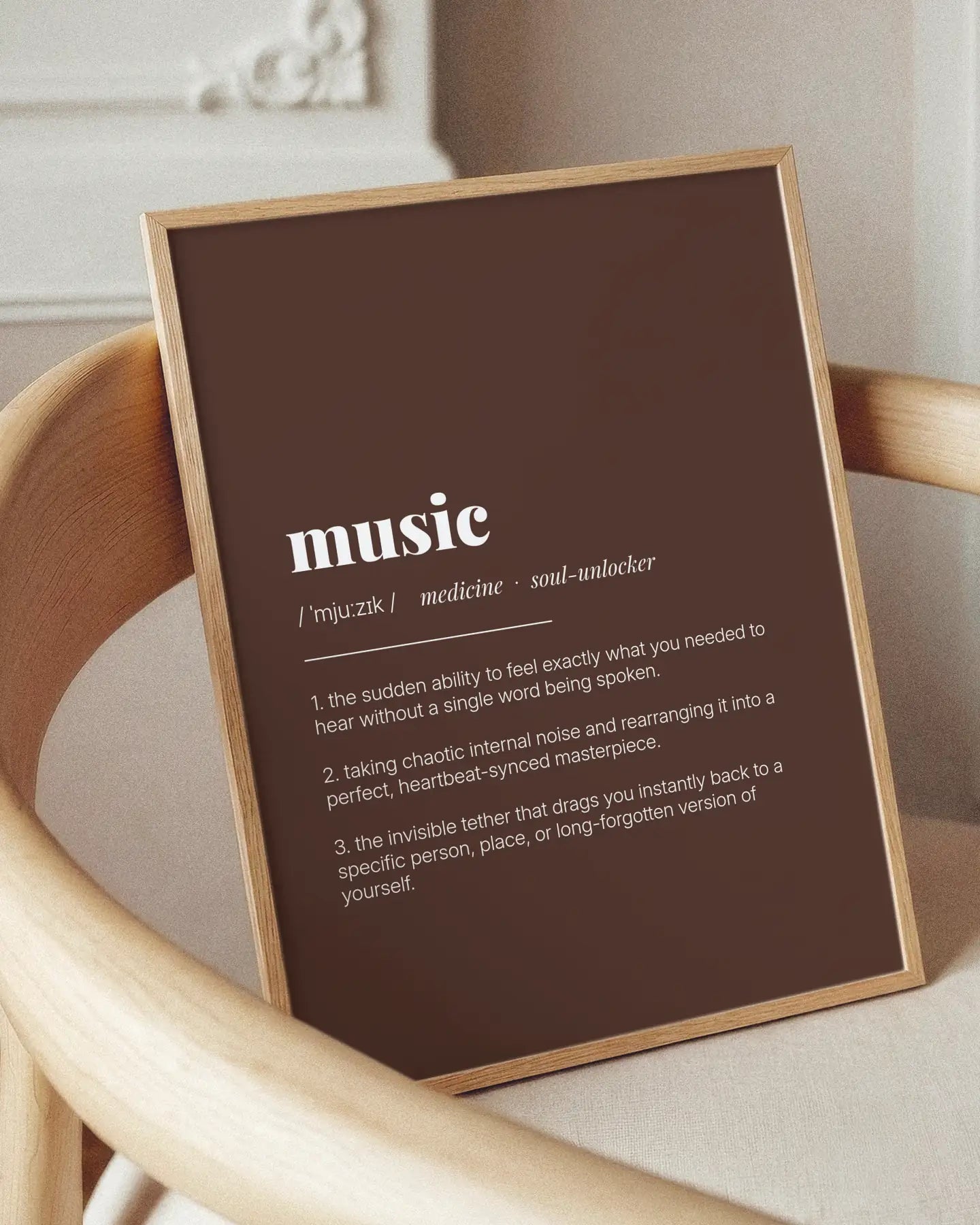 Definition Poster of Music on Espresso background