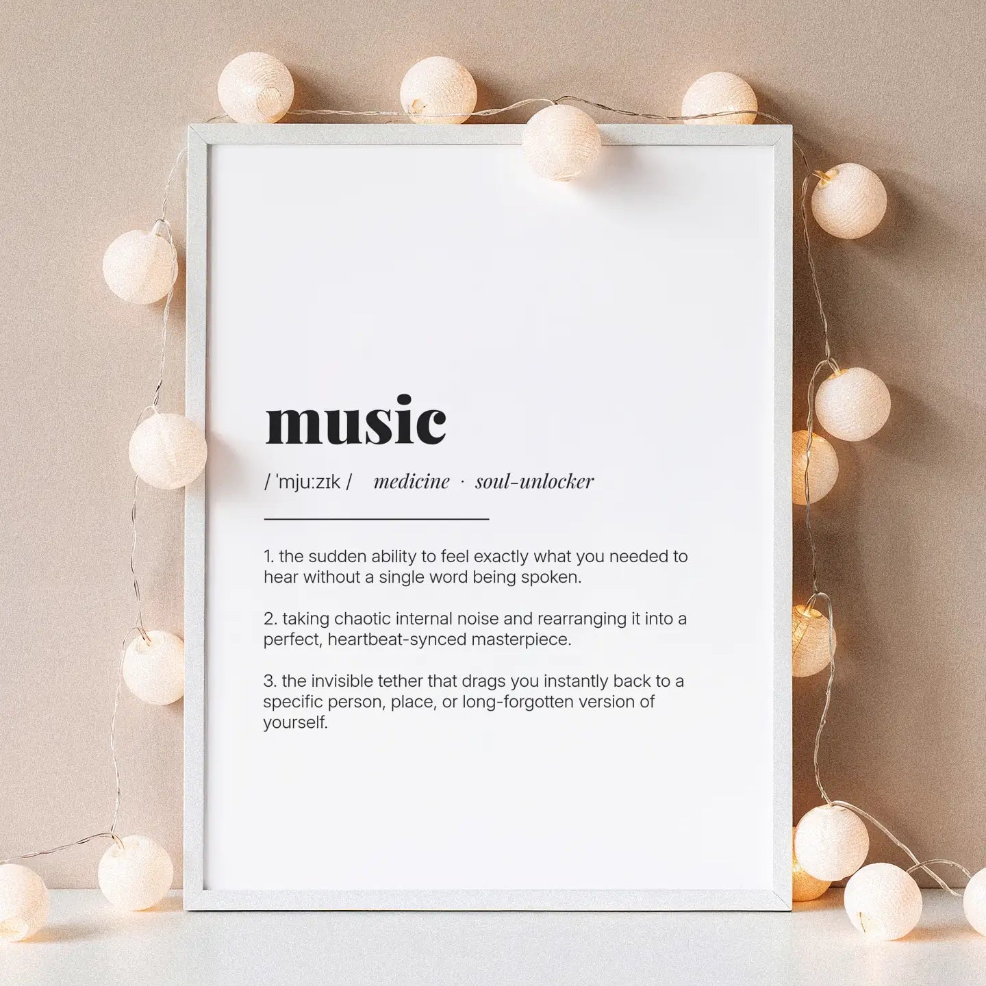 Definition Poster of Music on Gallery White background