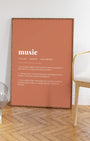 Definition Poster of Music on Terracotta background