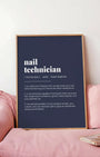 Definition Poster of Nail<br />Technician on Deep Navy background