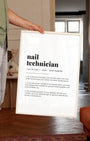 Definition Poster of Nail<br />Technician on Gallery White background