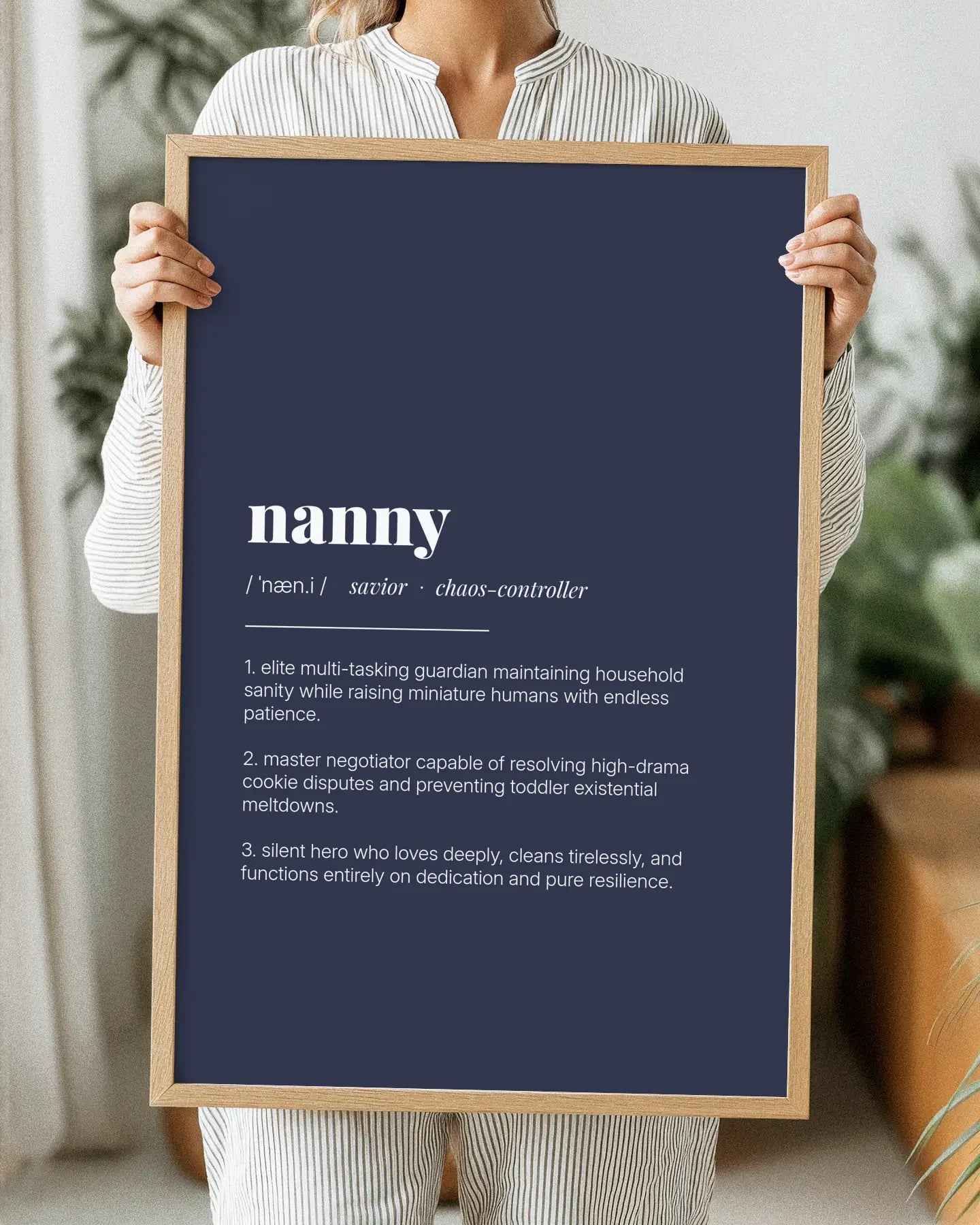 Definition Poster of Nanny on Deep Navy background