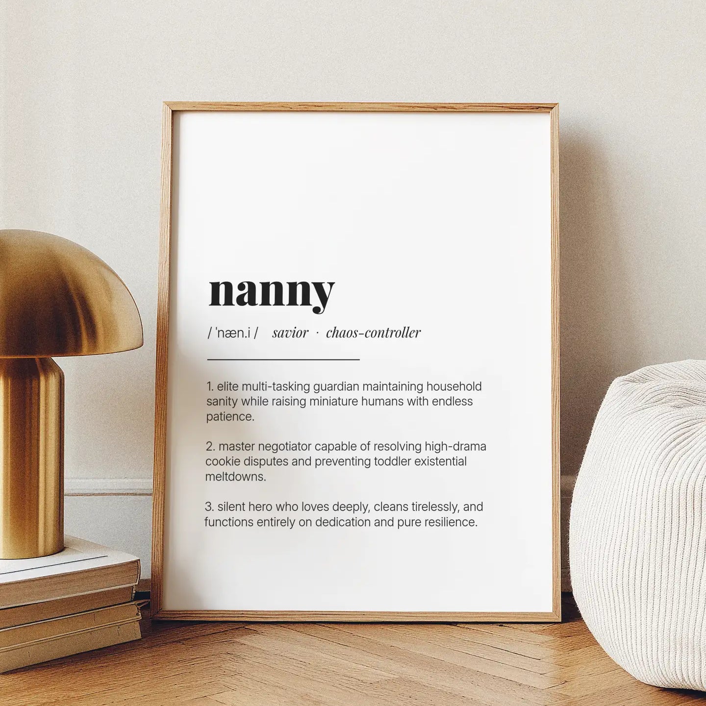 Definition Poster of Nanny on Gallery White background