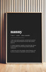 Definition Poster of Nanny on Midnight Ink background