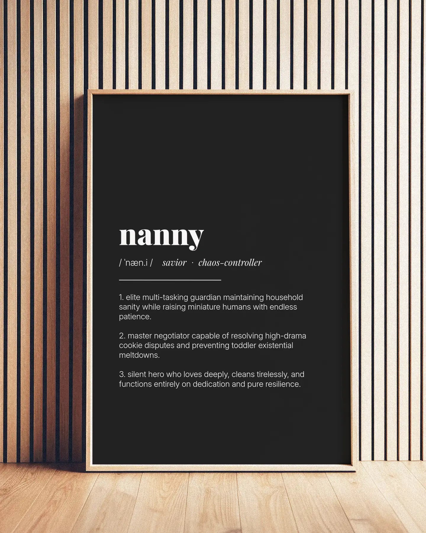 Definition Poster of Nanny on Midnight Ink background