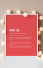 Definition Poster of Nanny on Strawberry background