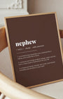 Definition Poster of Nephew on Espresso background
