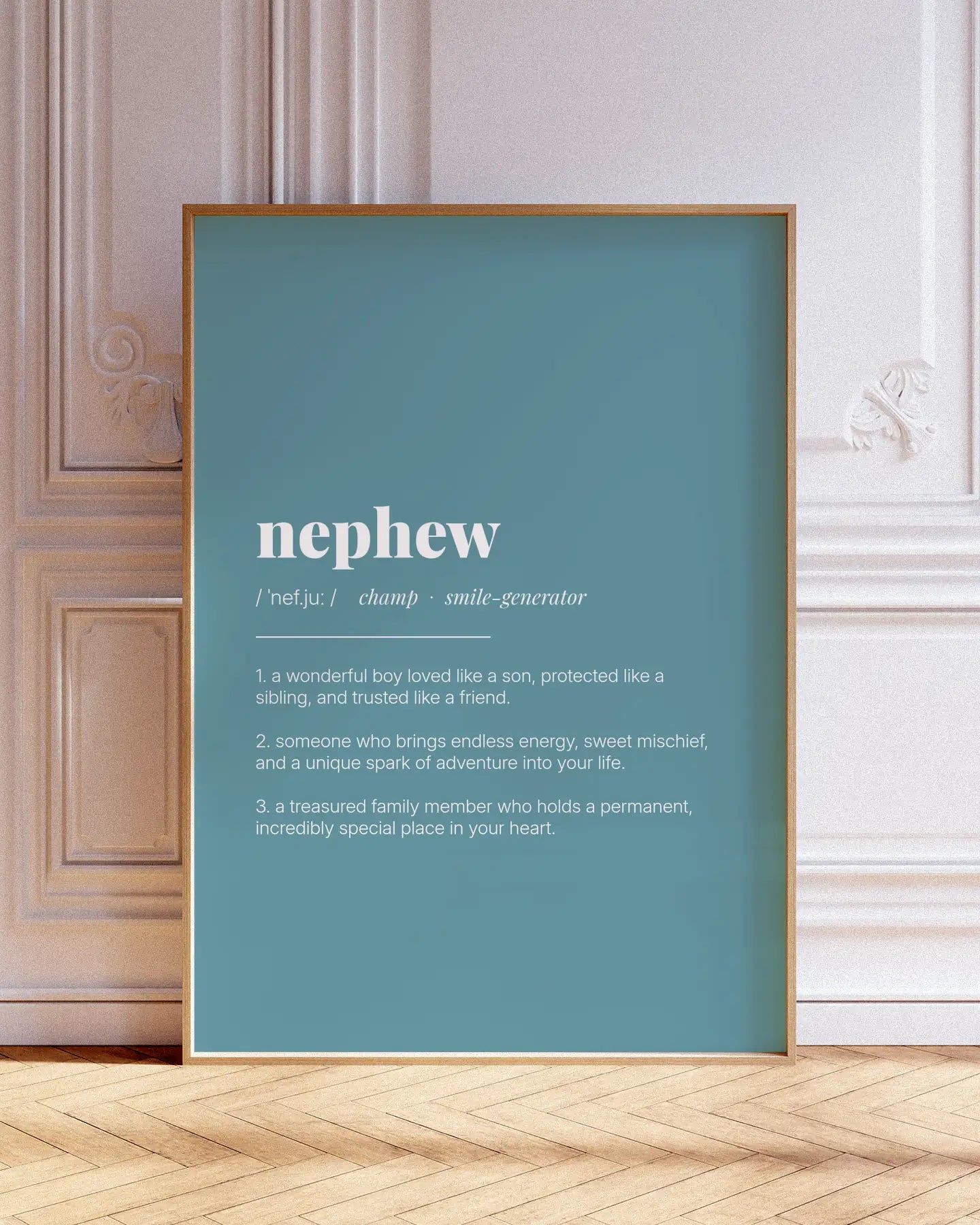 Definition Poster of Nephew on Sea Glass background