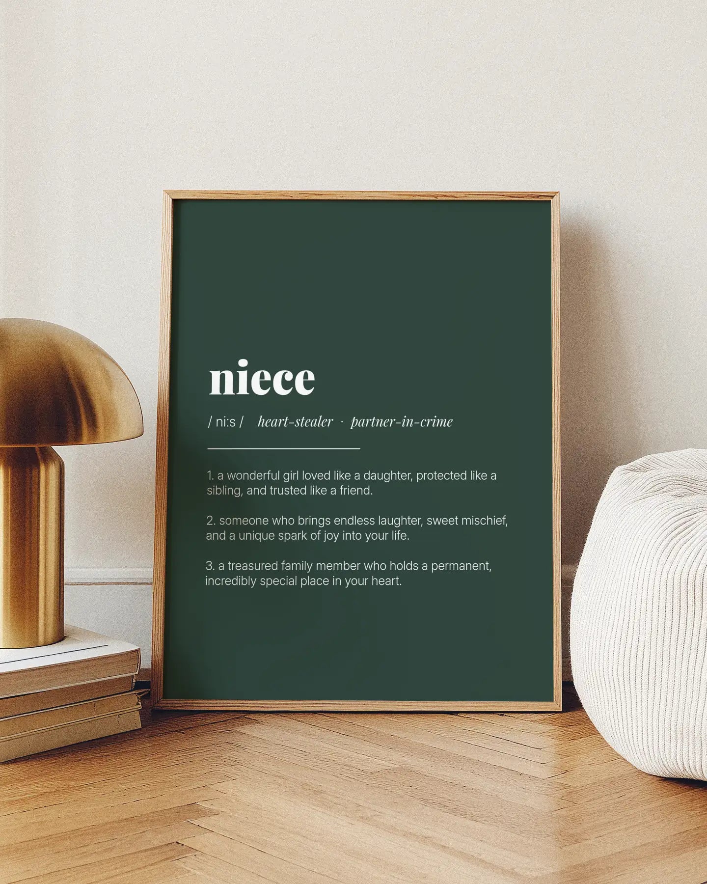 Definition Poster of Niece on Emerald background