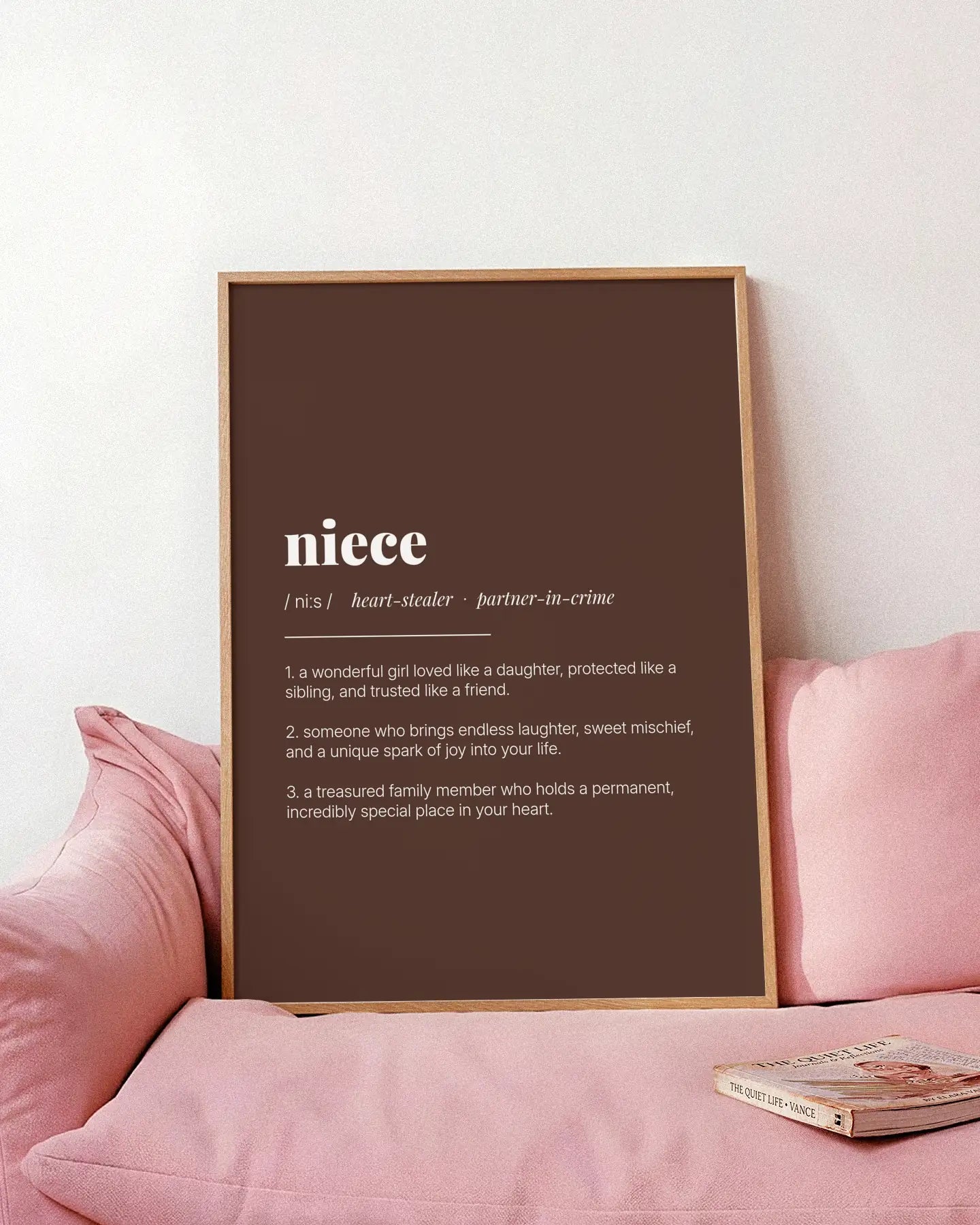 Definition Poster of Niece on Espresso background