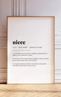 Definition Poster of Niece on Gallery White background