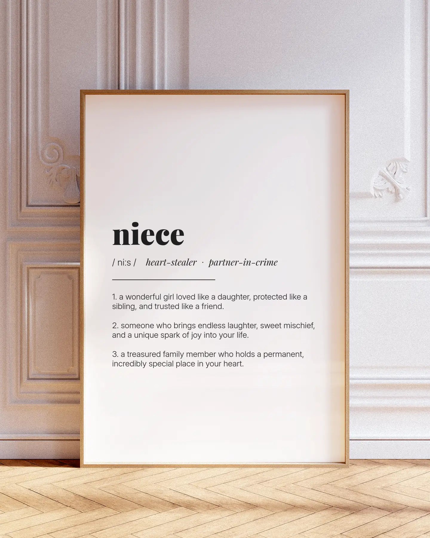 Definition Poster of Niece on Gallery White background