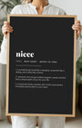 Definition Poster of Niece on Midnight Ink background