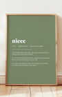 Definition Poster of Niece on Sage Green background