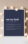 Definition Poster of Not my fault on Deep Navy background