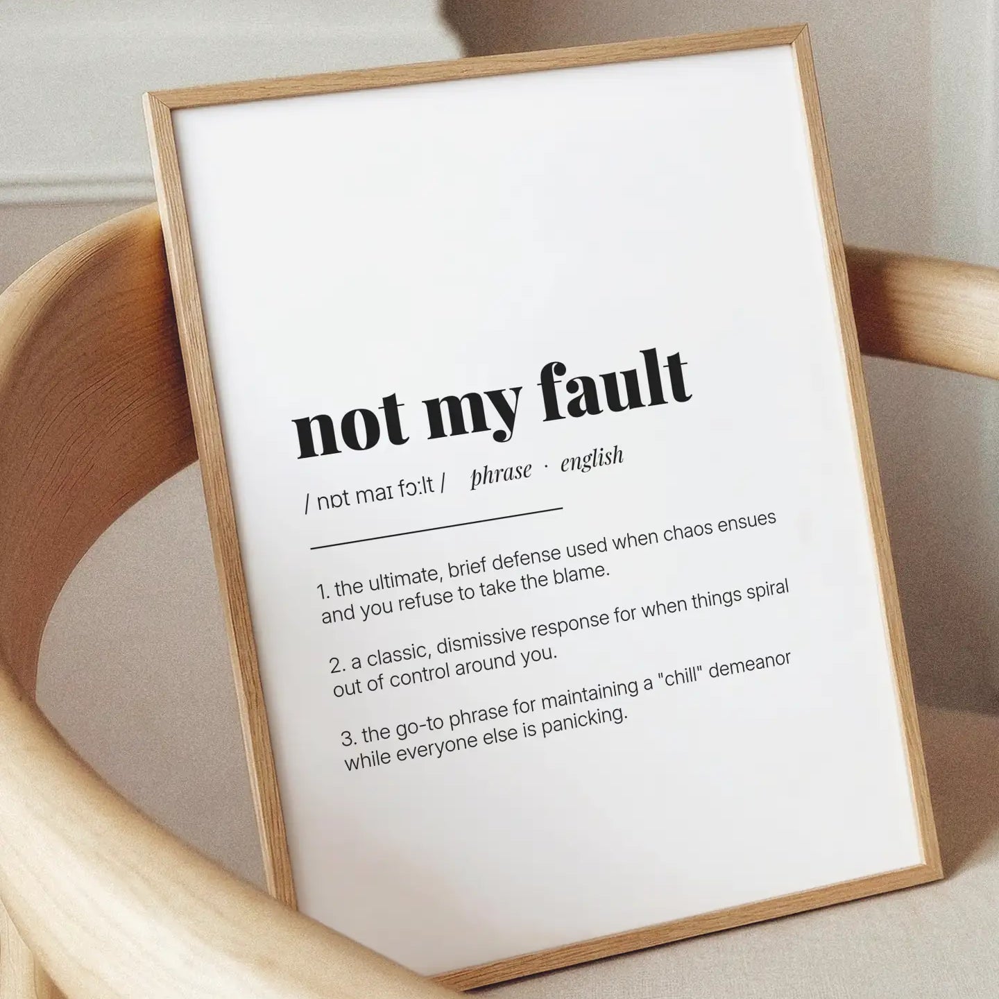 Definition Poster of Not my fault on Gallery White background