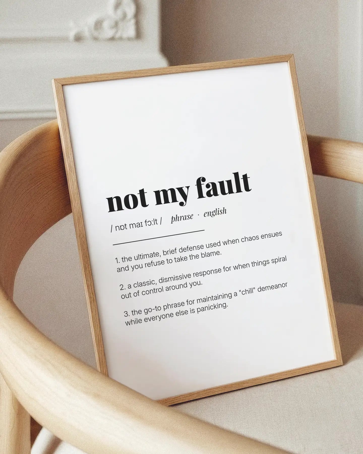 Definition Poster of Not my fault on Gallery White background
