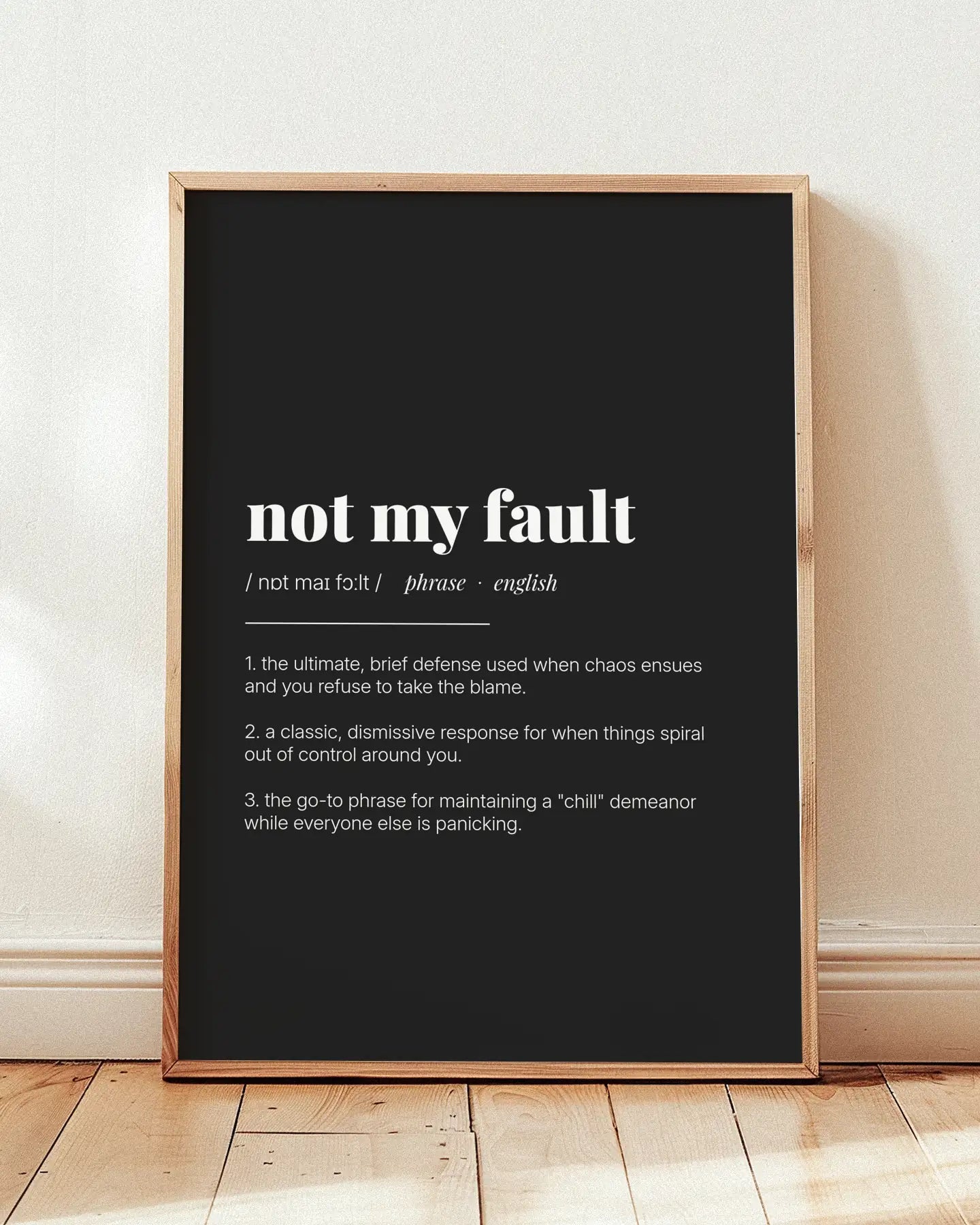 Definition Poster of Not my fault on Midnight Ink background